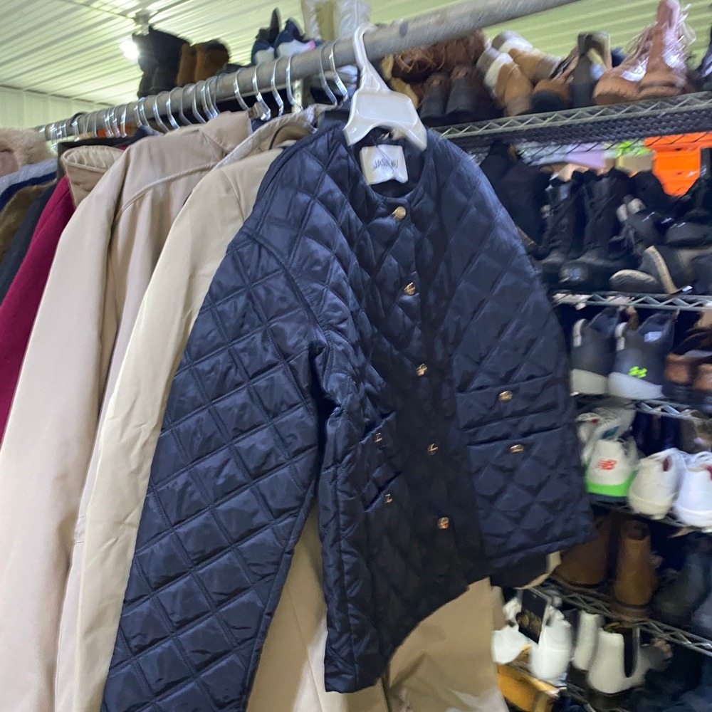 Jason Wu Quilted Jacket Womens Medium Black Diamond Stitch Gold Button JW-467 - Picture 8 of 8